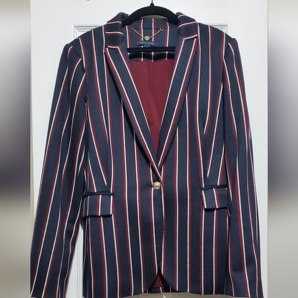 Tommy Hilfiger women's one-button striped blazer